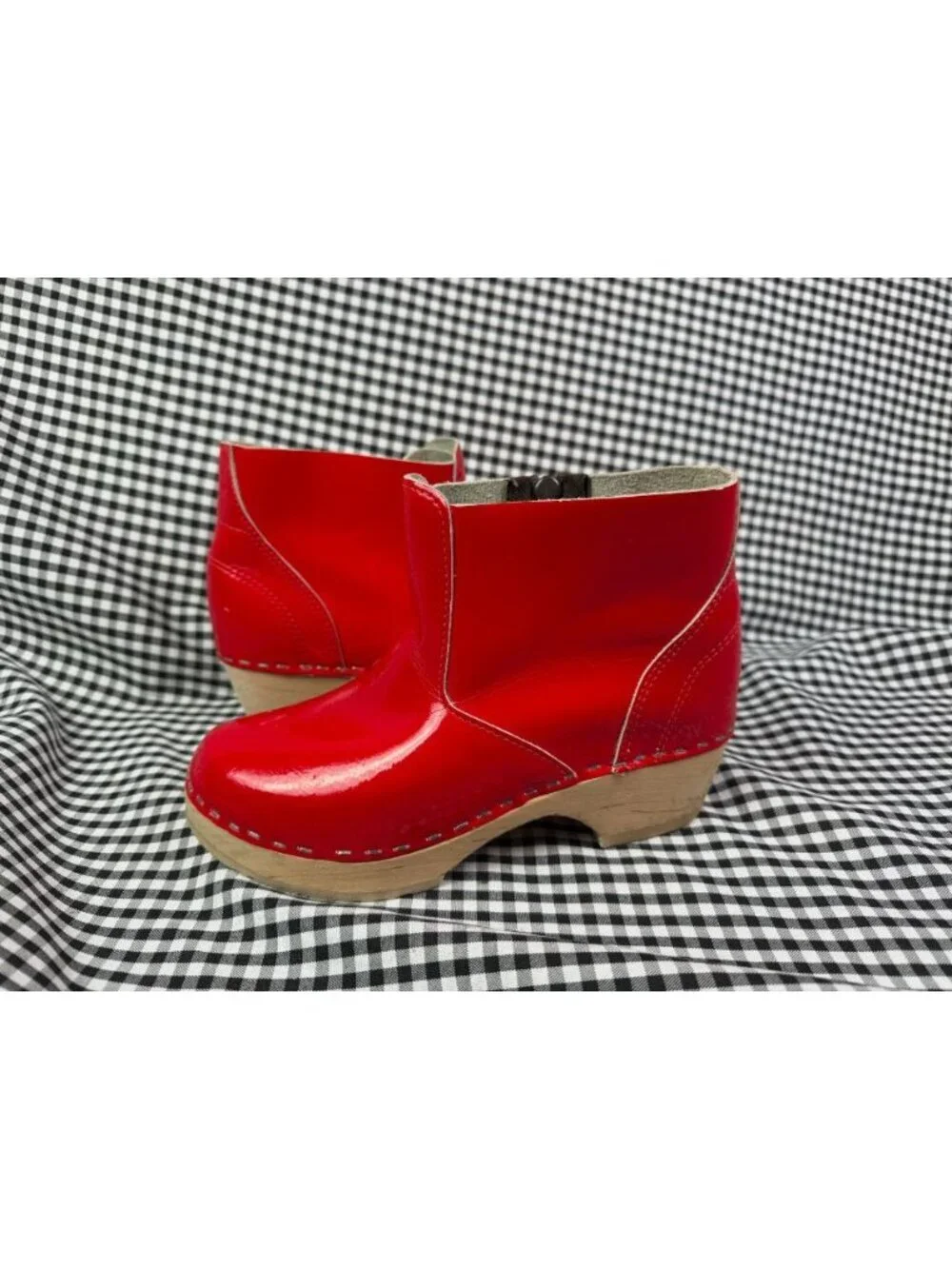 Hanna Andersson Red Patent Leather Clog Ankle Boots Womens EU 36 Girls 4